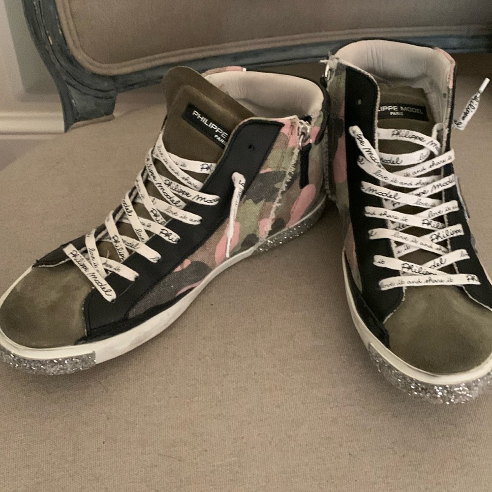 PHILIPPE MODEL Camo/Glitter Sneakers